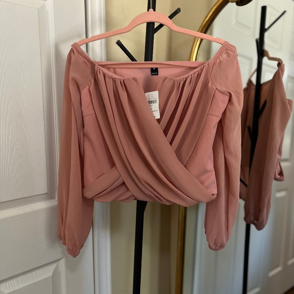 Dusty Rose Chiffon Women's Dress Top NWT